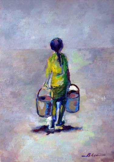 Print of Figurative Children Paintings by Hector Bejar