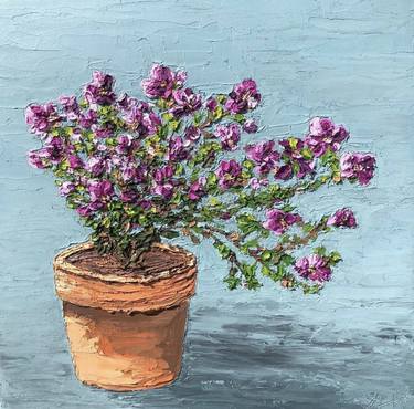 Saatchi Art Artist Sarah Hewitt; Paintings, “'Geraniums in a Terracotta Pot'” #art