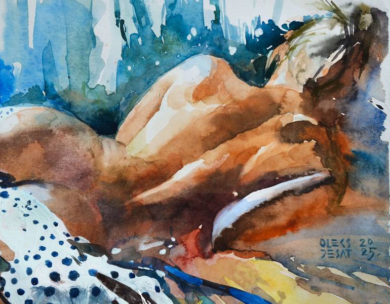 Original Realism Nude Painting by Oleksandr Desiatnychuk