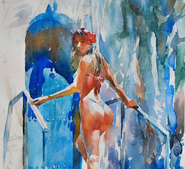 Original Contemporary Nude Painting by Oleksandr Desiatnychuk