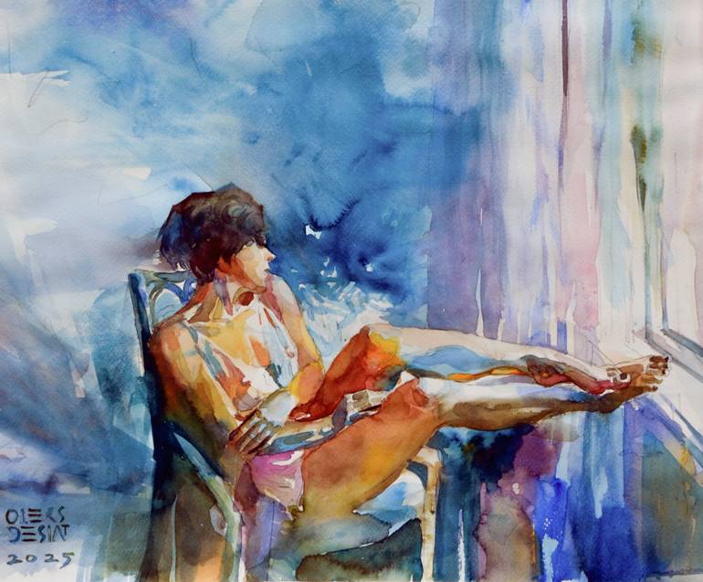 Original Realism Nude Painting by Oleksandr Desiatnychuk