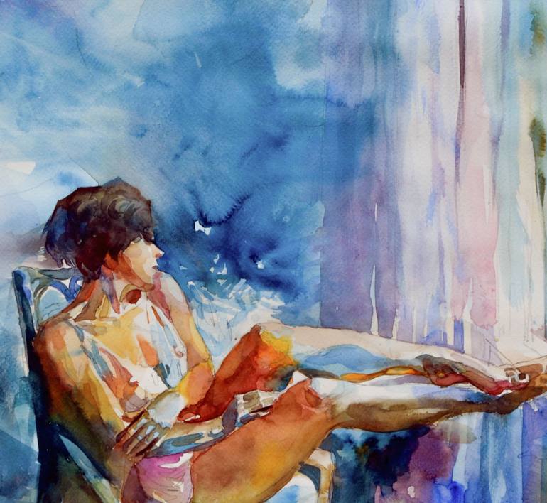 Original Realism Nude Painting by Oleksandr Desiatnychuk
