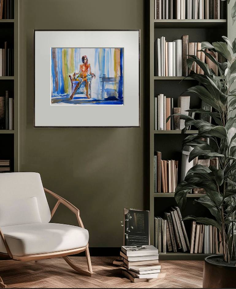 Original Impressionism Nude Painting by Oleksandr Desiatnychuk