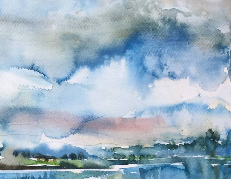 Original Illustration Landscape Painting by Oleksandr Desiatnychuk