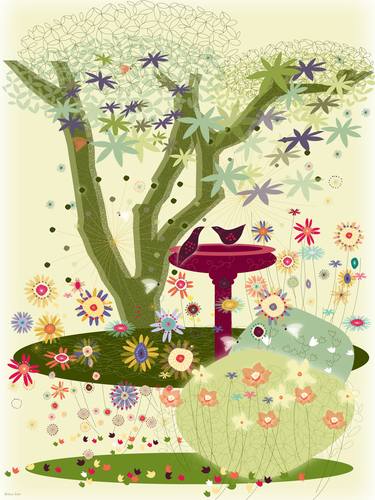 Print of Expressionism Garden Mixed Media by Andrea Cobb