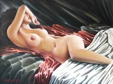 Print of Photorealism Nude Paintings by Oleksandra Halchenko