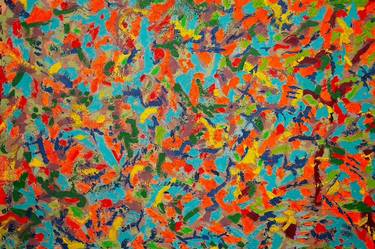 Colorful Highly textured abstract painting by Roman Riviera 2021 thumb