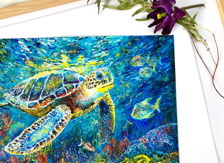 Original Abstract Animal Painting by Viola Khue