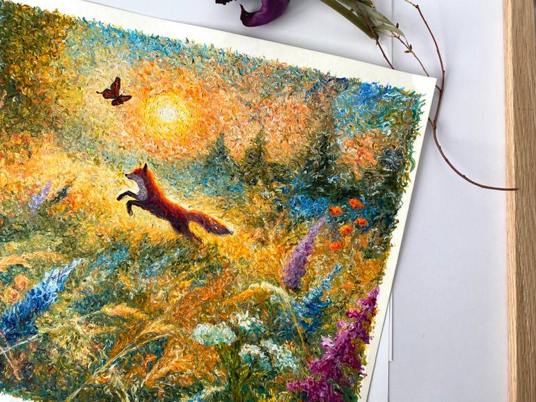 Original Abstract Animal Painting by Viola Khue