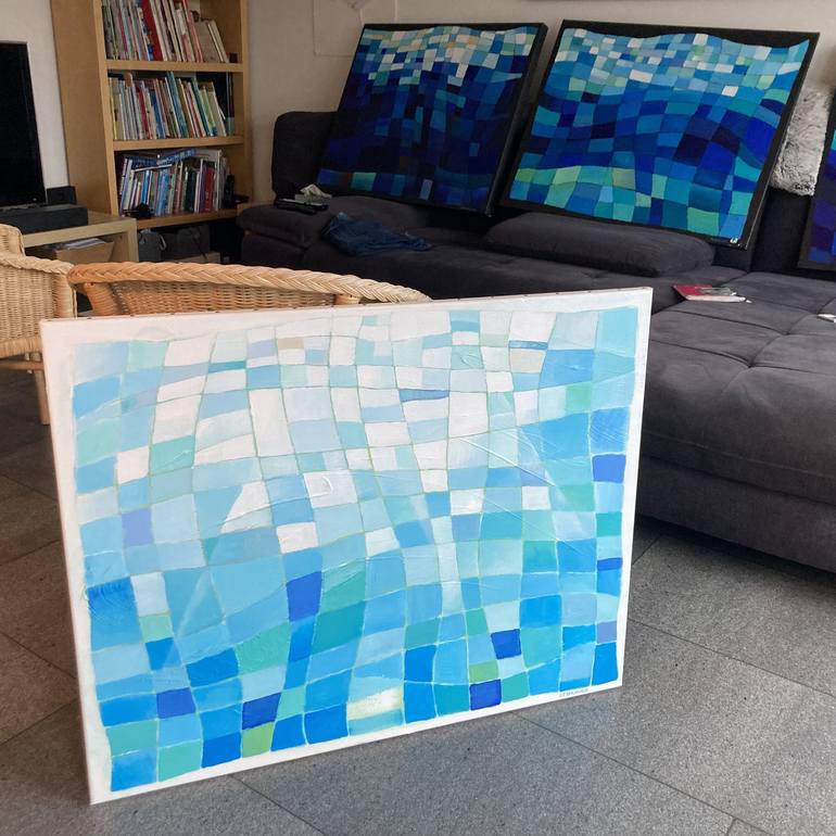Original Abstract Water Painting by Christel Desmoinaux