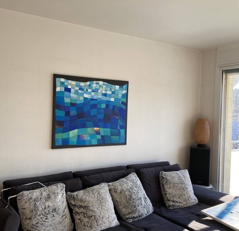 Original Abstract Seascape Painting by Christel Desmoinaux