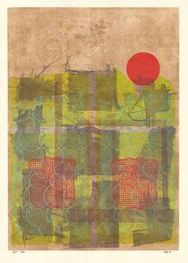 Original Abstract Landscape Printmaking by Hazer Emric