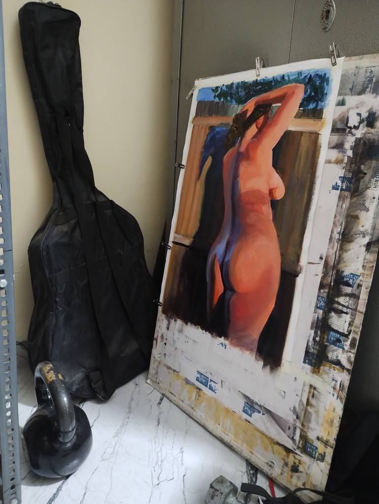 Original Contemporary Nude Painting by Cain Pinto