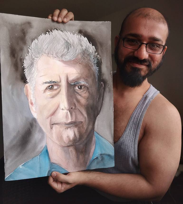 Original Contemporary Portrait Painting by Cain Pinto