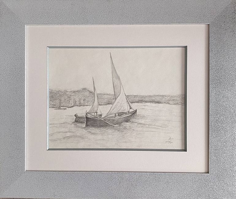 Original Minimalism Landscape Drawing by Maria Tupikina