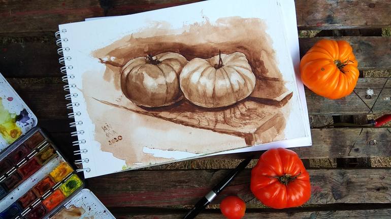 Original Realism Food Painting by Alex Vainova