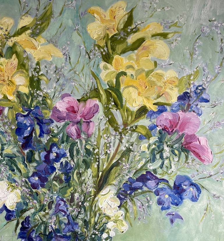 Original Figurative Floral Painting by christine bohrer