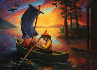 Original Modern Boat Paintings by Diana  B A Dean