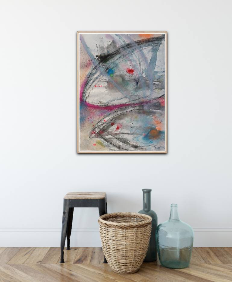 Original Abstract Expressionism Abstract Mixed Media by Saja Davidsdottir