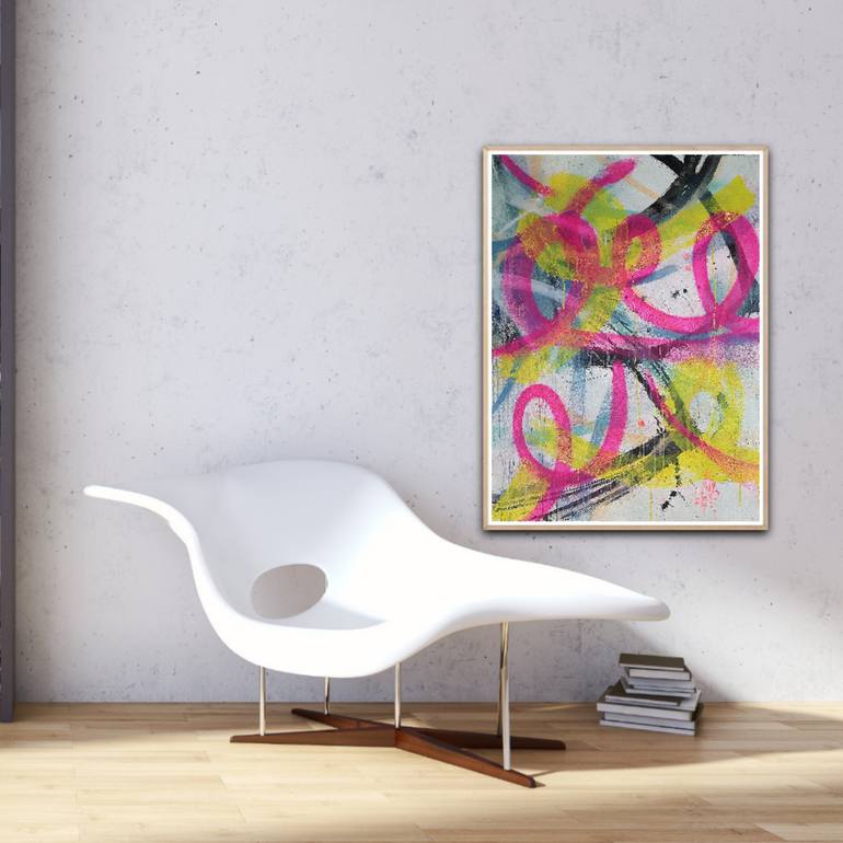 Original Street Art Abstract Mixed Media by Saja Davidsdottir