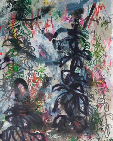 Original Abstract Expressionism Nature Mixed Media by Saja Davidsdottir