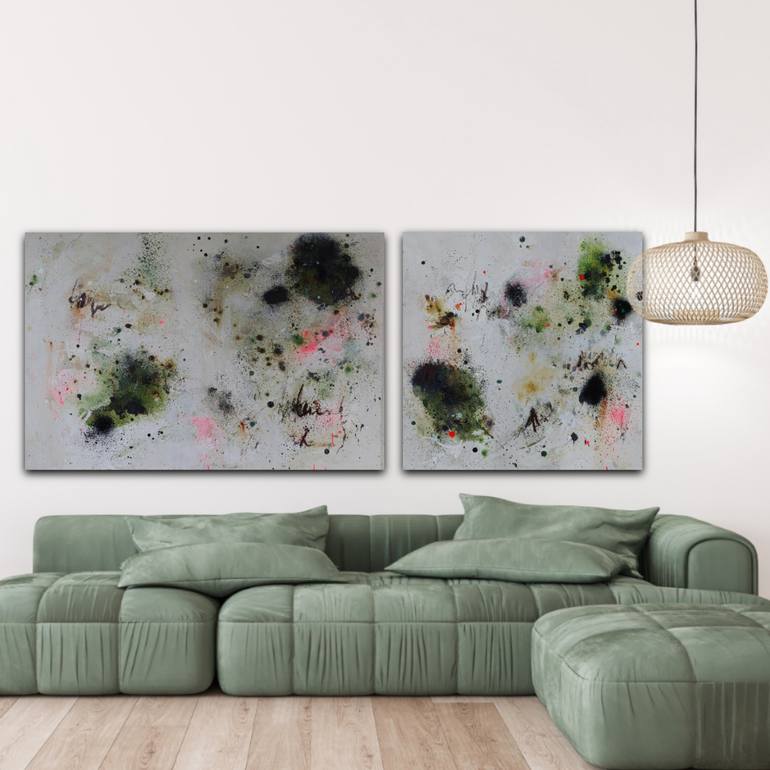 Original Abstract Expressionism Abstract Painting by Saja Davidsdottir
