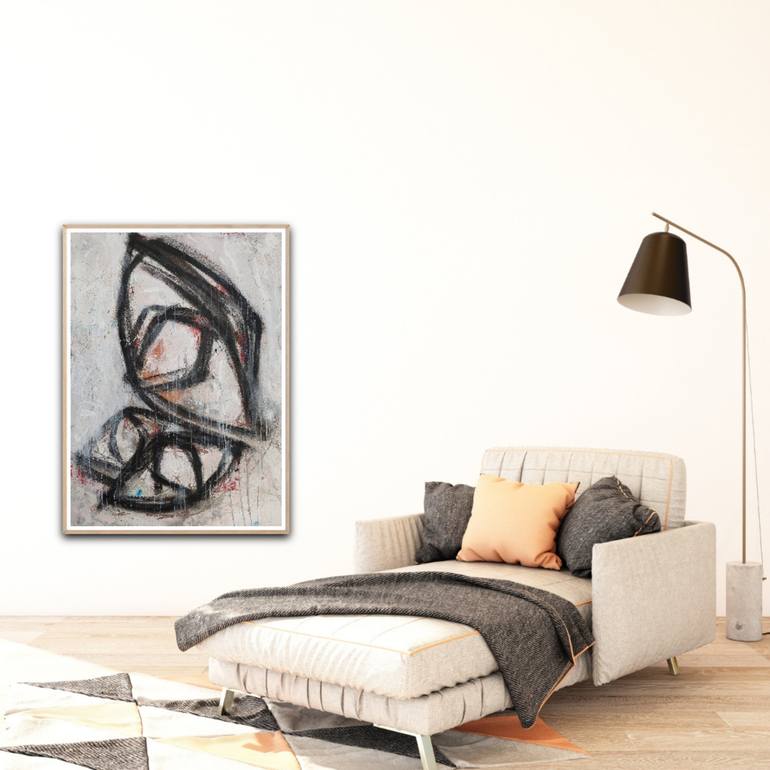 Original Abstract Geometric Painting by Saja Davidsdottir