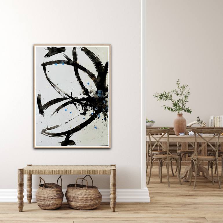 Original Modern Floral Painting by Saja Davidsdottir