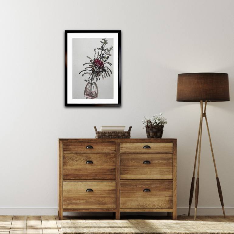 Original Illustration Floral Painting by Saja Davidsdottir