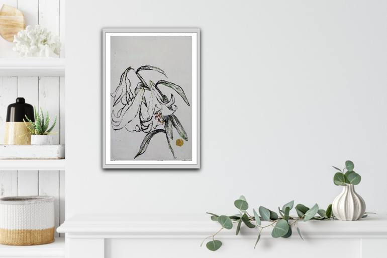 Original Illustration Floral Drawing by Saja Davidsdottir