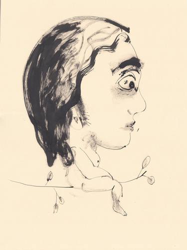 Original Figurative Women Drawings by Majid Bita