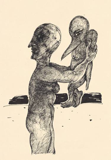 Original Expressionism Body Drawings by Majid Bita