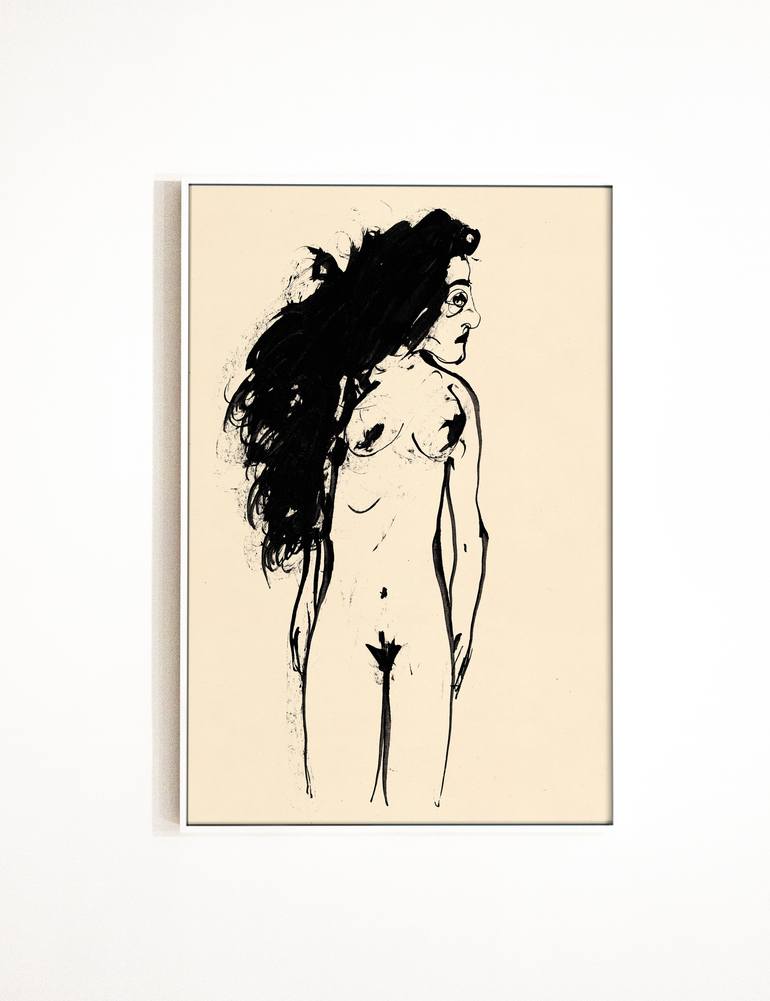 Original Black & White Erotic Drawing by Majid Bita