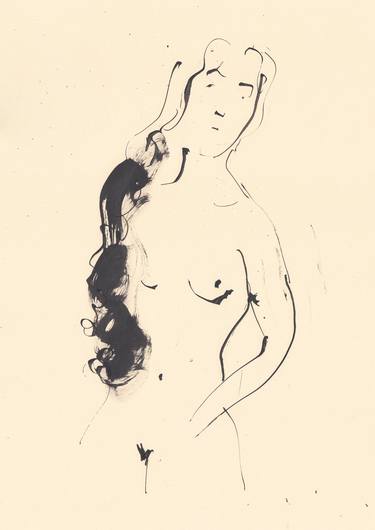 Original Fine Art Nude Drawings by Majid Bita