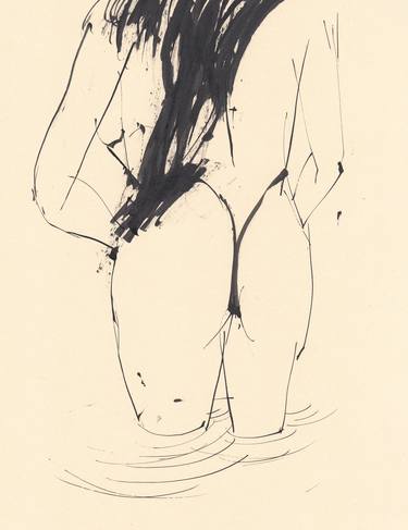 Original Fine Art Nude Drawings by Majid Bita