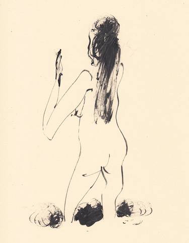 Original Fine Art Nude Drawings by Majid Bita