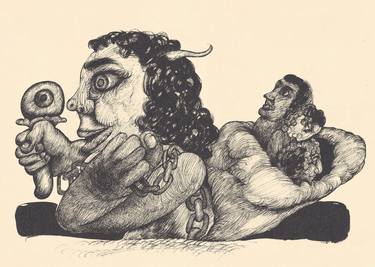 Original Fine Art Classical Mythology Drawings by Majid Bita