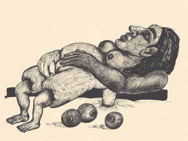 Original Expressionism Erotic Drawings by Majid Bita