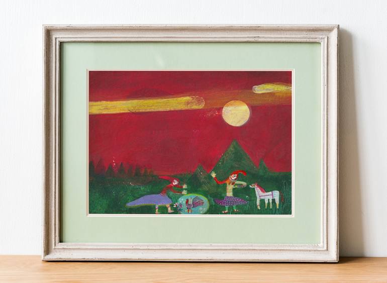 Original Illustration Abstract Painting by Hanieh Ghashghaei