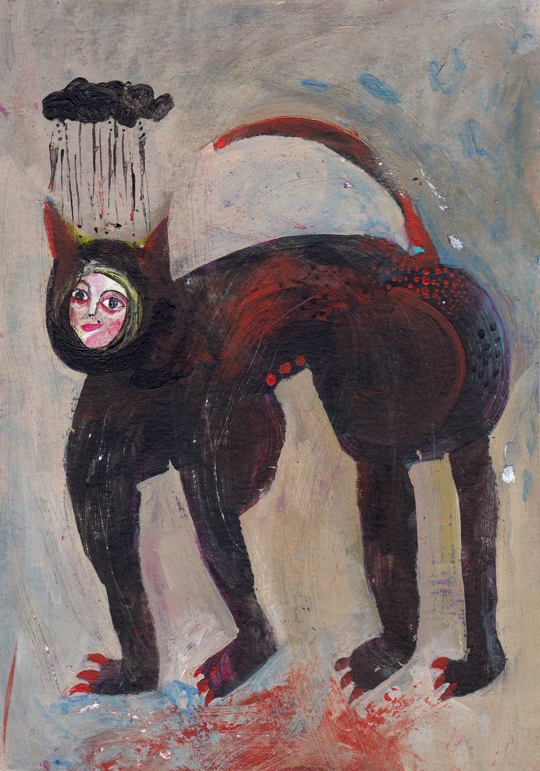 Original Figurative Animal Paintings by Hanieh Ghashghaei