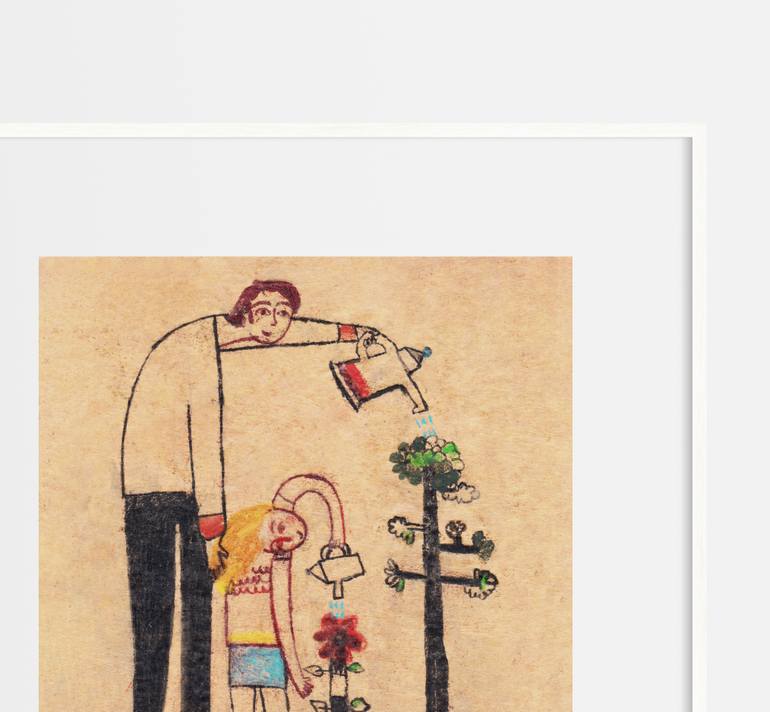 Original Figurative Family Painting by Hanieh Ghashghaei