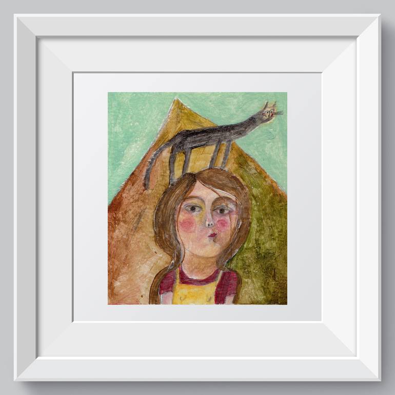 Original Illustration Cats Painting by Hanieh Ghashghaei