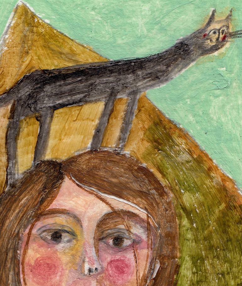 Original Illustration Cats Painting by Hanieh Ghashghaei