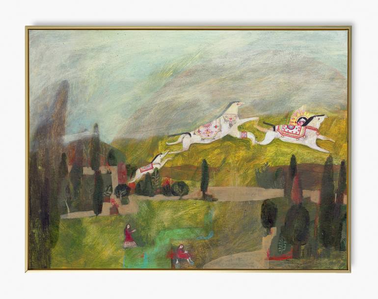 Original Abstract Landscape Painting by Hanieh Ghashghaei
