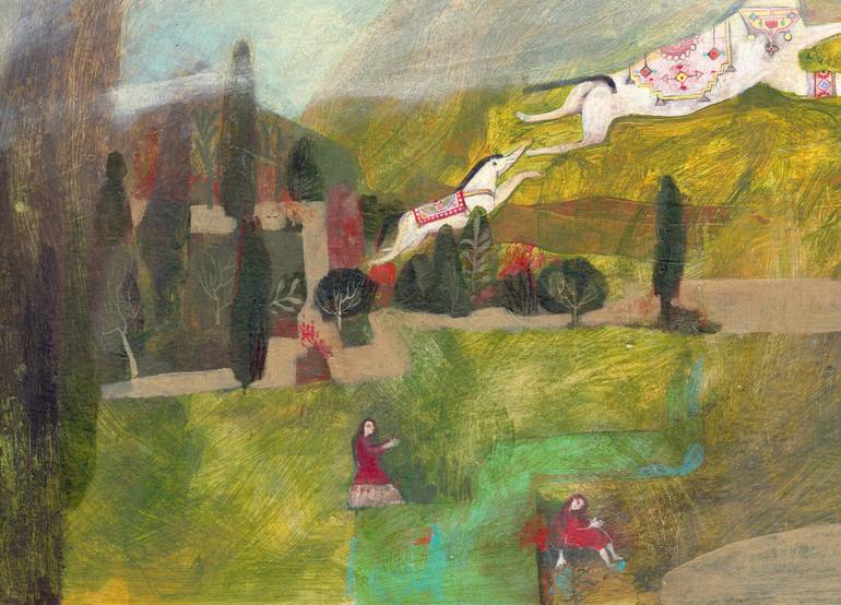 Original Abstract Landscape Painting by Hanieh Ghashghaei