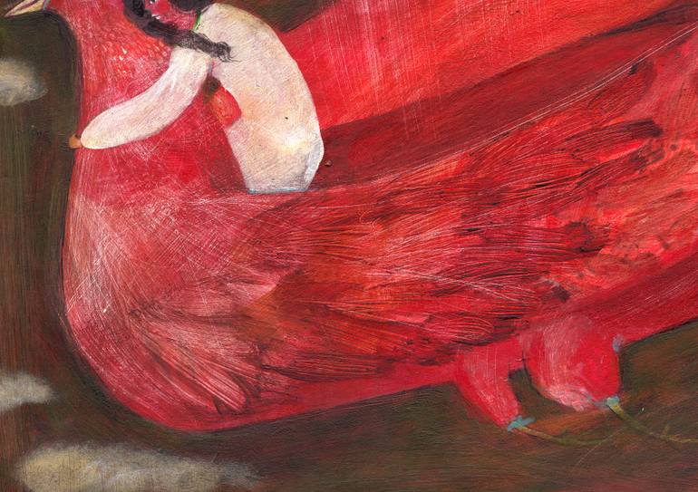 Original Folk Love Painting by Hanieh Ghashghaei