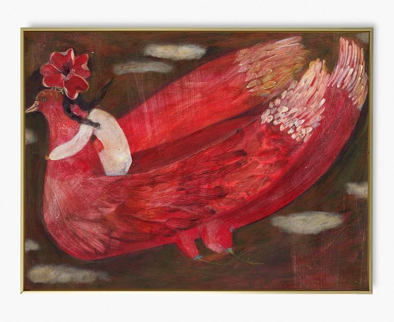 Original Folk Love Painting by Hanieh Ghashghaei