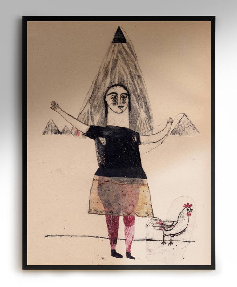 Original Folk Women Painting by Hanieh Ghashghaei