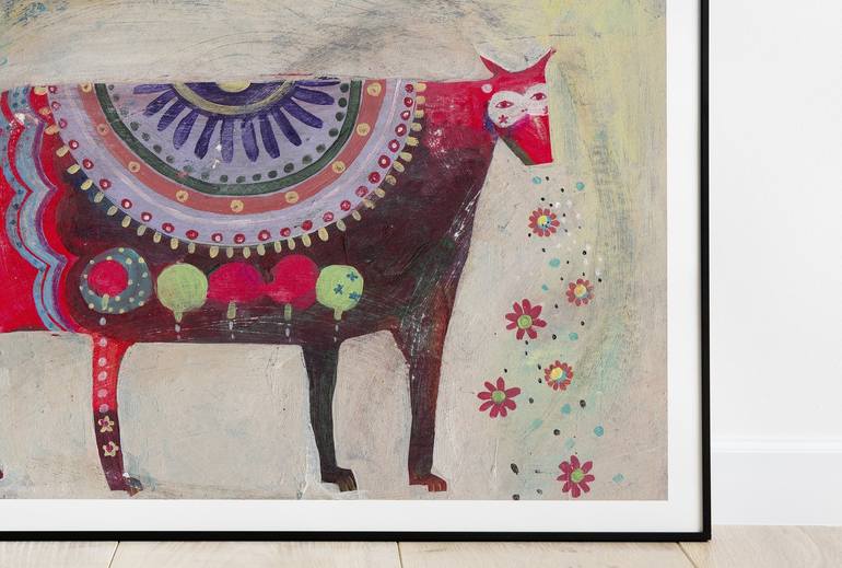 Original Cows Painting by Hanieh Ghashghaei