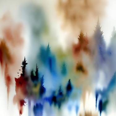 Abstract watercolor forest thumb